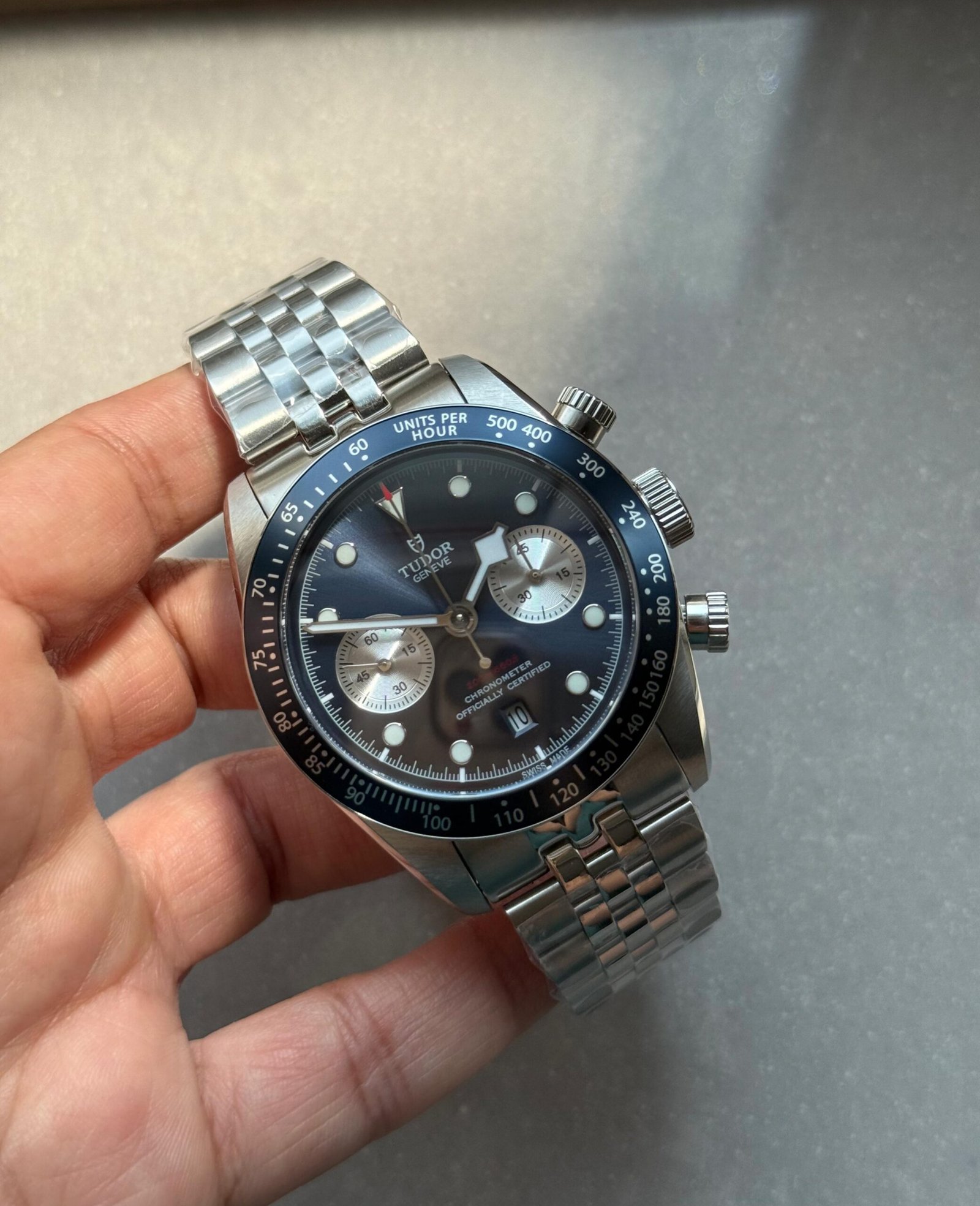 Black Bay Chrono M79360N SS ZF 1:1 Best Edition Blue Dial On SS Bracelet DD7750 - Image 2