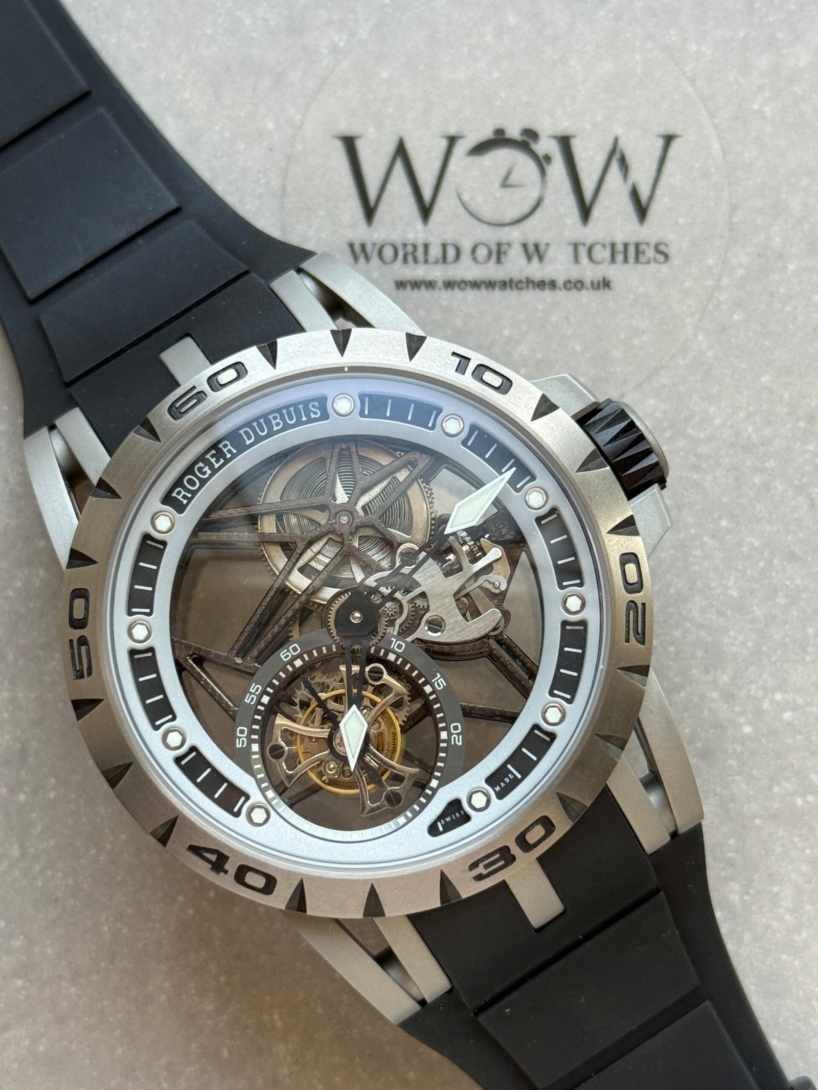 Excalibur Titanium Bezel BBR Best Edition Titanium Skeleton Dial on Black rubber Strap A2136 Tourbillon V4 - Image 2