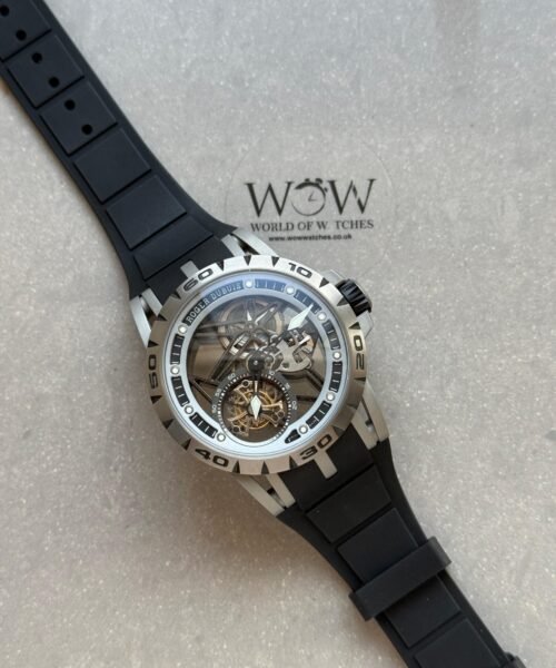 Excalibur Titanium Bezel BBR Best Edition Titanium Skeleton Dial on Black rubber Strap A2136 Tourbillon V4 - Image 3