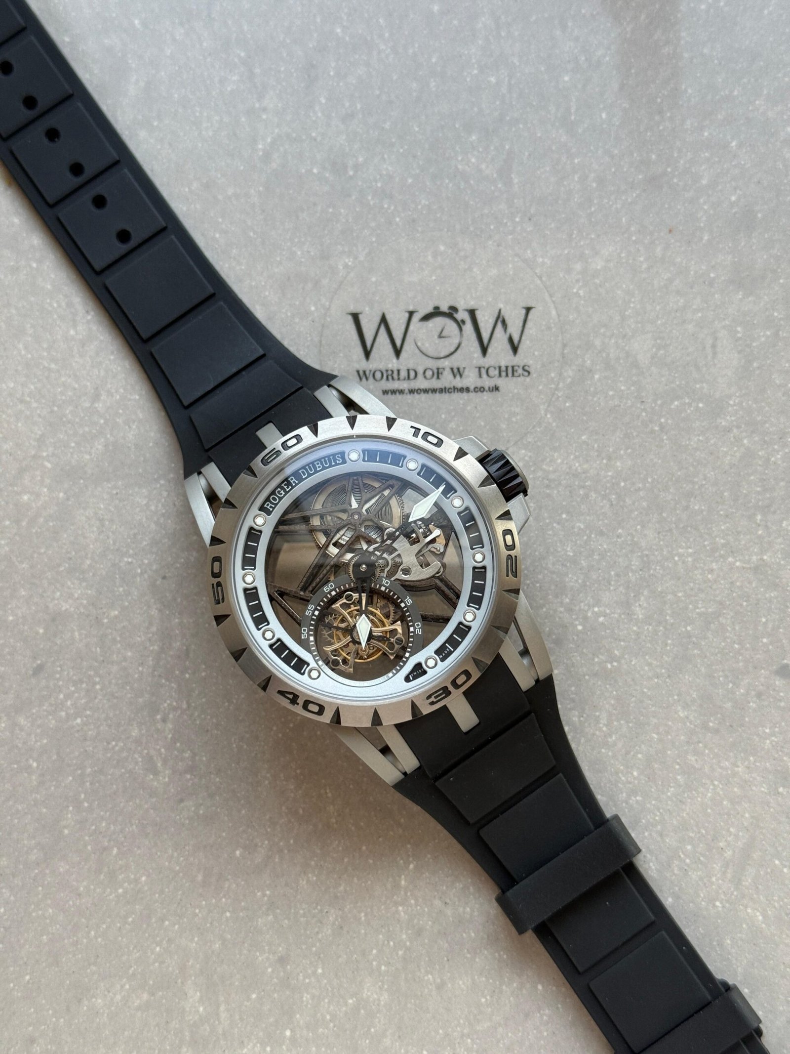 Excalibur Titanium Bezel BBR Best Edition Titanium Skeleton Dial on Black rubber Strap A2136 Tourbillon V4 - Image 3
