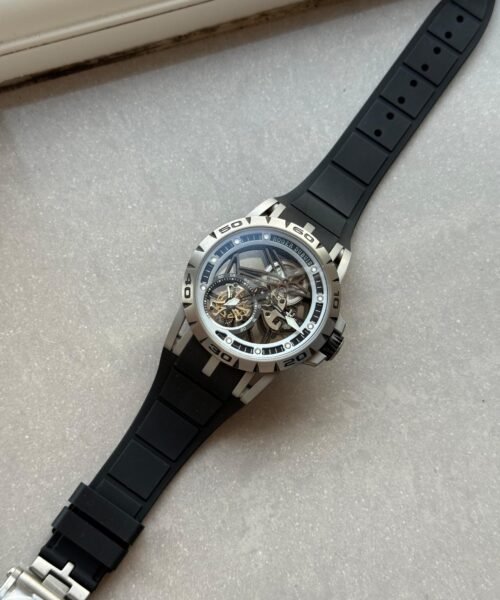 Excalibur Titanium Bezel BBR Best Edition Titanium Skeleton Dial on Black rubber Strap A2136 Tourbillon V4 - Image 9