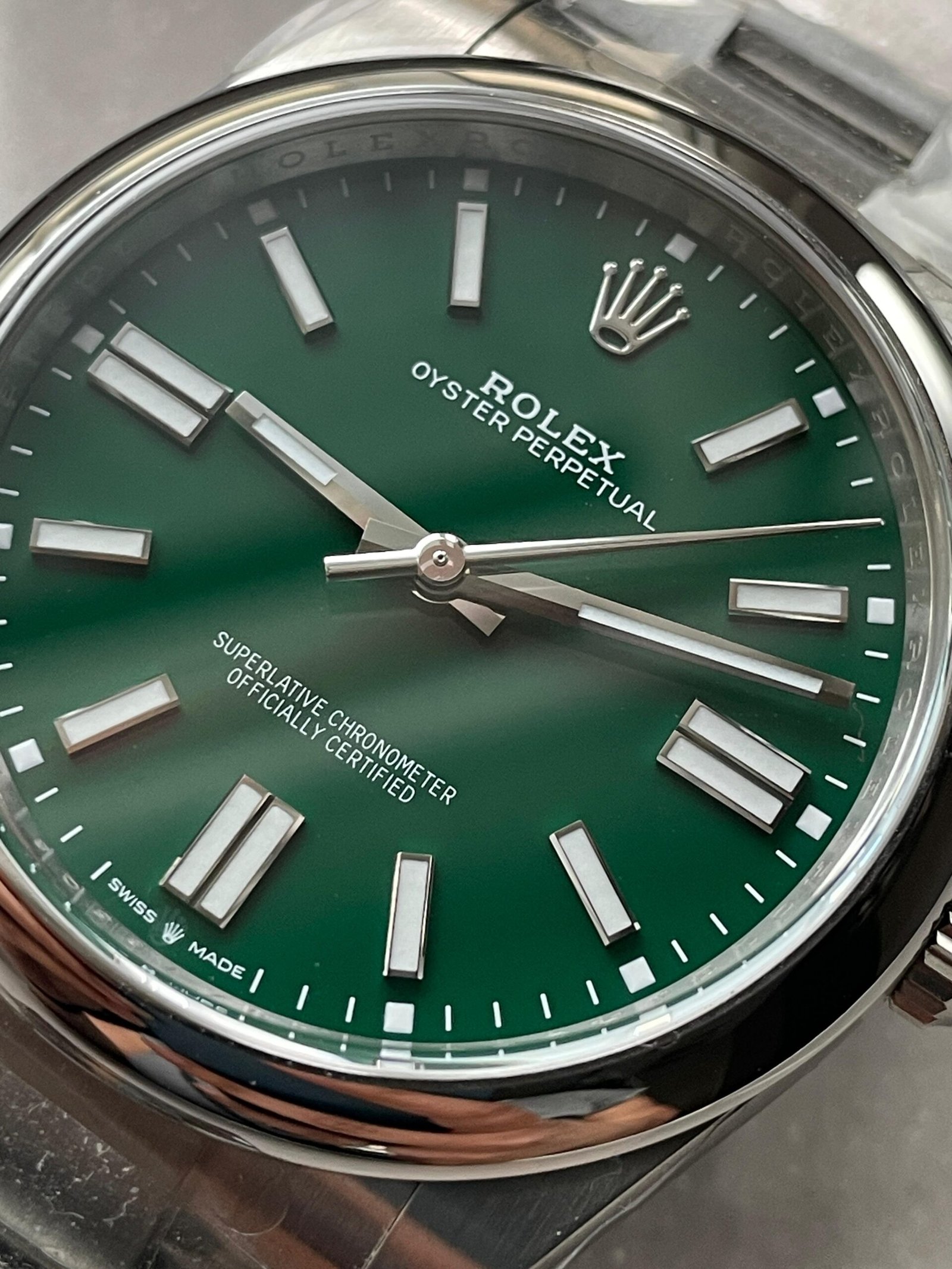 Oyster Perpetual 124300 41mm 904L Clean 1:1 Best Edition Green Dial On SS Bracelet VR3230 - Image 8