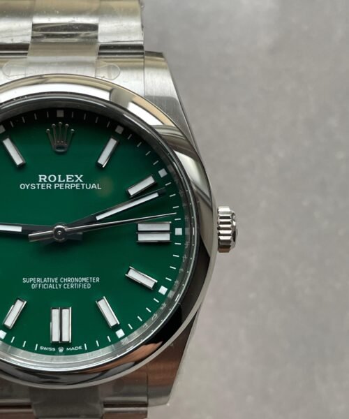 Oyster Perpetual 124300 41mm 904L Clean 1:1 Best Edition Green Dial On SS Bracelet VR3230 - Image 3