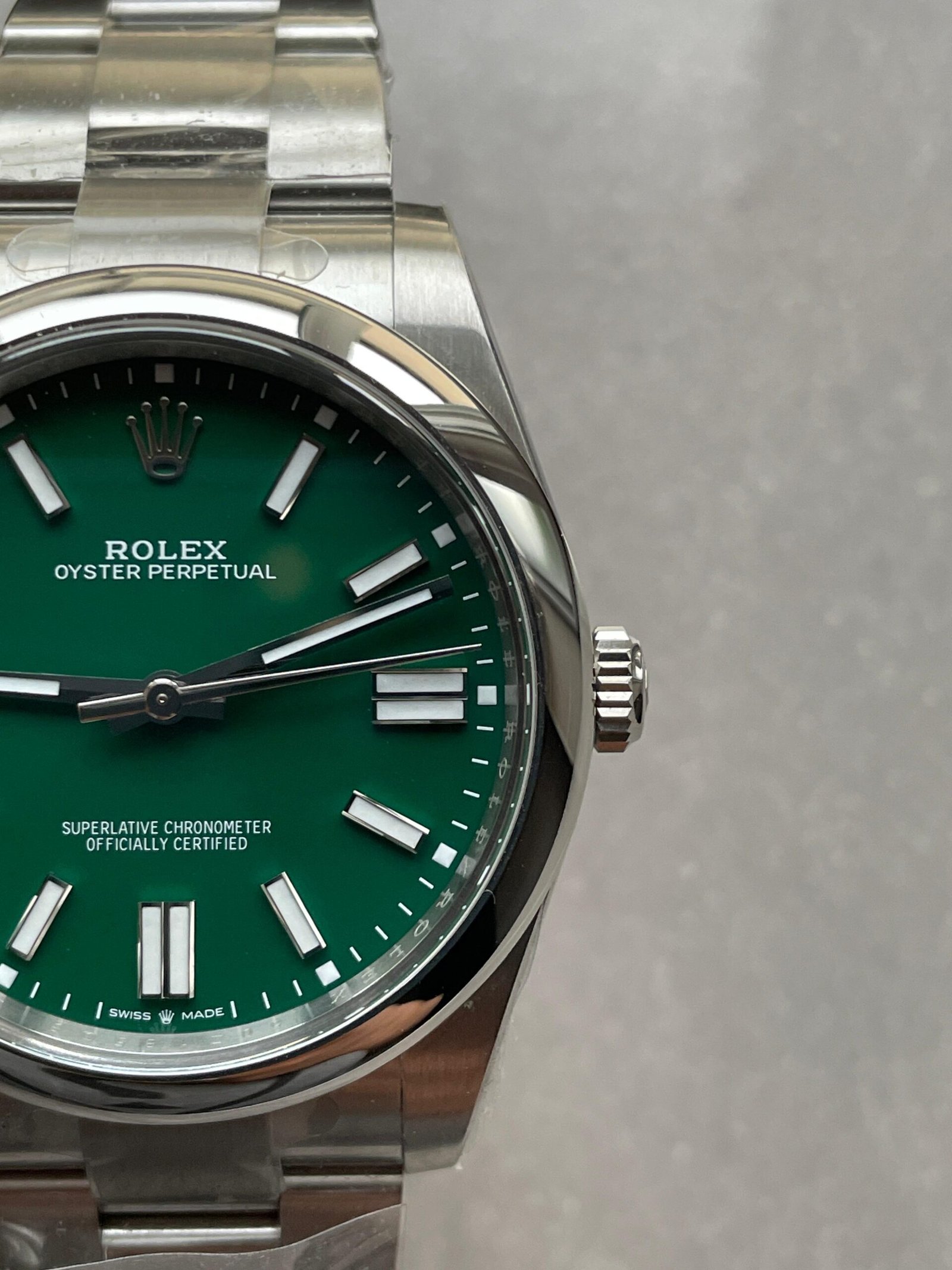 Oyster Perpetual 124300 41mm 904L Clean 1:1 Best Edition Green Dial On SS Bracelet VR3230 - Image 3