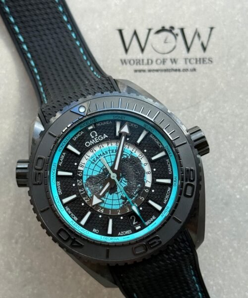 Planet Ocean 45.5mm GMT Worldtimer Real Ceramic VSF Best Edition Black/blue Dial On Black Rubber Strap 8938 - Image 2