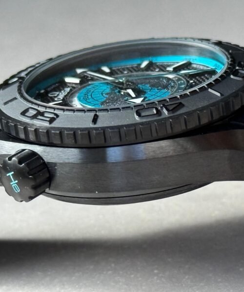Planet Ocean 45.5mm GMT Worldtimer Real Ceramic VSF Best Edition Black/blue Dial On Black Rubber Strap 8938 - Image 9