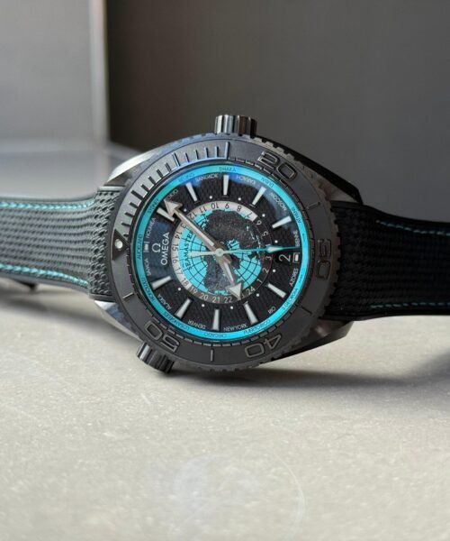 Planet Ocean 45.5mm GMT Worldtimer Real Ceramic VSF Best Edition Black/blue Dial On Black Rubber Strap 8938 - Image 10