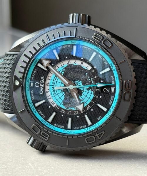 Planet Ocean 45.5mm GMT Worldtimer Real Ceramic VSF Best Edition Black/blue Dial On Black Rubber Strap 8938 - Image 7