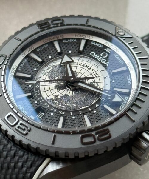 Planet Ocean 45.5mm GMT Worldtimer Real Ceramic VSF Best Edition Black Dial On Black Rubber Strap 8938 - Image 4