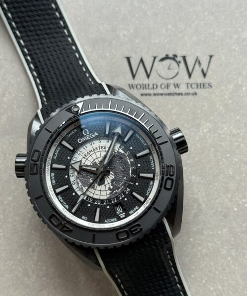 Planet Ocean 45.5mm GMT Worldtimer Real Ceramic VSF Best Edition Black Dial On Black Rubber Strap 8938 - Image 3