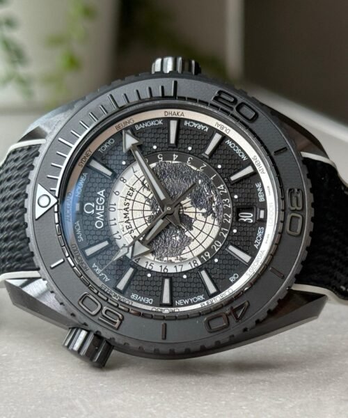 Planet Ocean 45.5mm GMT Worldtimer Real Ceramic VSF Best Edition Black Dial On Black Rubber Strap 8938 - Image 6