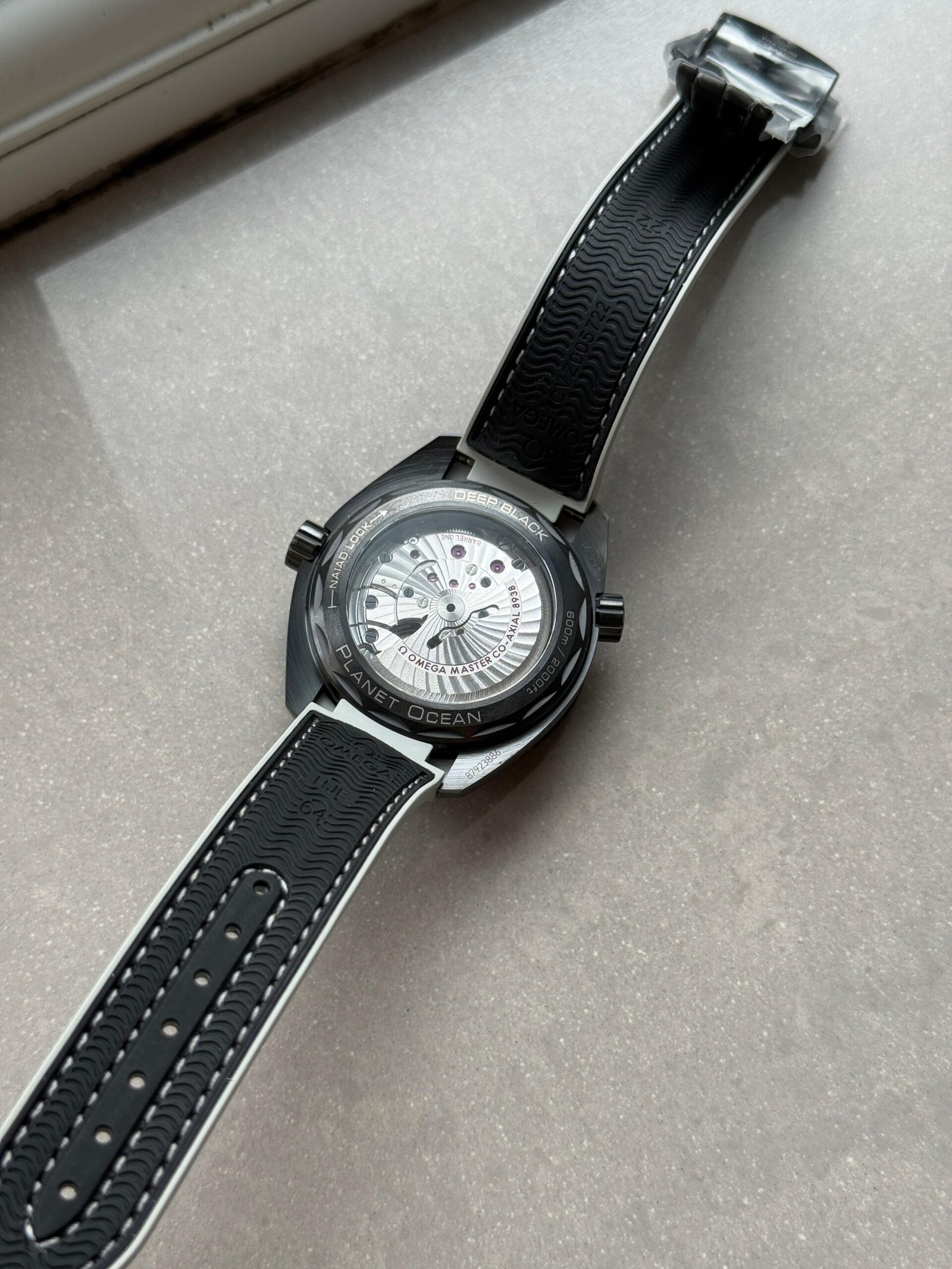 Planet Ocean 45.5mm GMT Worldtimer Real Ceramic VSF Best Edition Black Dial On Black Rubber Strap 8938 - Image 11