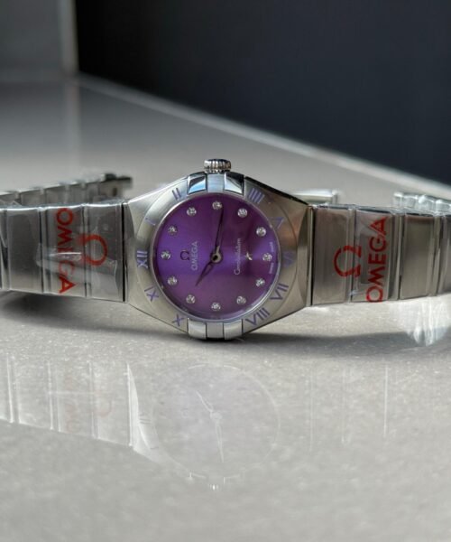 Constellation Ladies 28mm SS Purple Dial Diamonds Markers on SS Bracelet ETA Quartz - Image 9