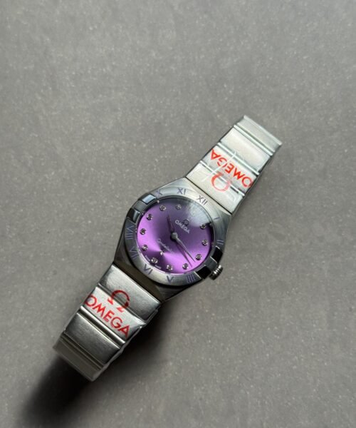 Constellation Ladies 28mm SS Purple Dial Diamonds Markers on SS Bracelet ETA Quartz - Image 7