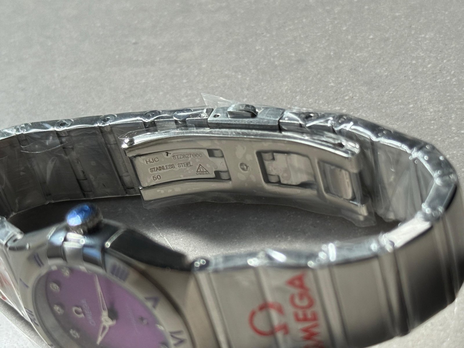 Constellation Ladies 28mm SS Purple Dial Diamonds Markers on SS Bracelet ETA Quartz - Image 11