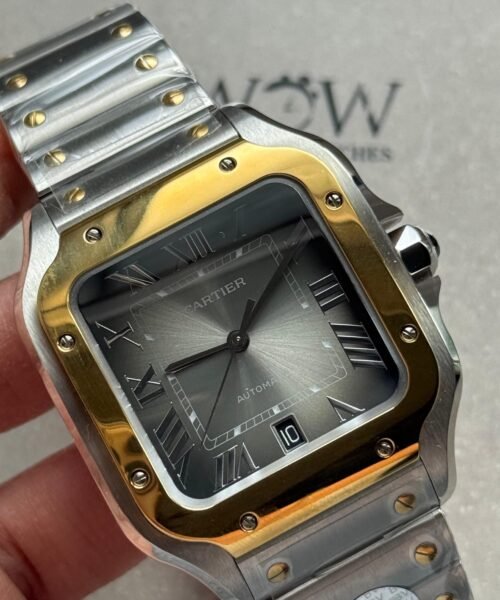Santos 40mm SS/YG BVF 1:1 Best Edition Gray Dial on SS/YG SmartLinks Bracelet MIYOTA 9019 - Image 2