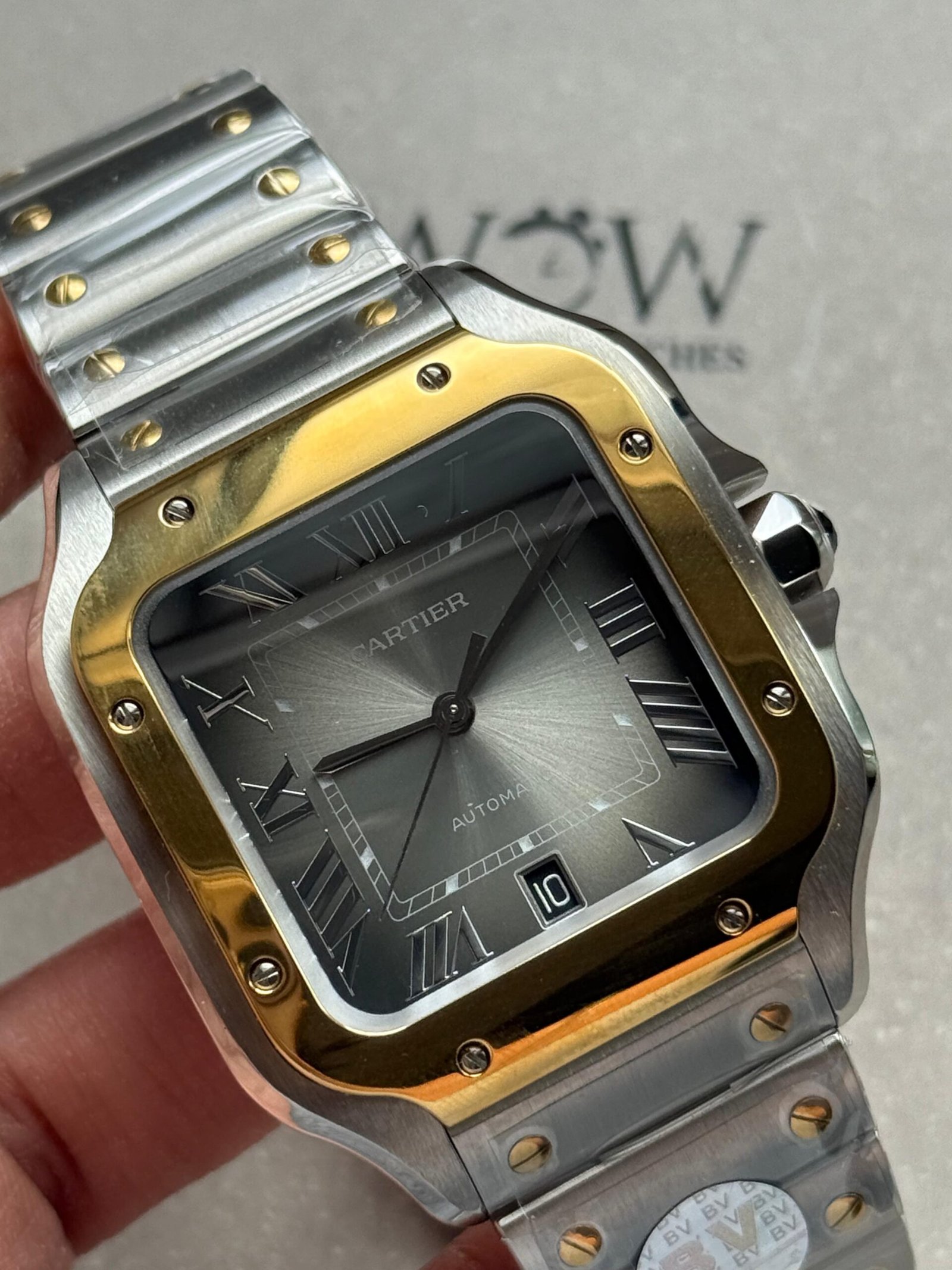 Santos 40mm SS/YG BVF 1:1 Best Edition Gray Dial on SS/YG SmartLinks Bracelet MIYOTA 9019 - Image 2