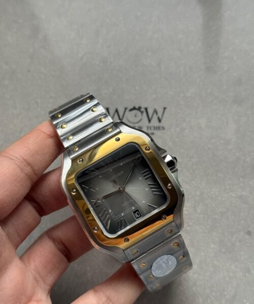 Santos 40mm SS/YG BVF 1:1 Best Edition Gray Dial on SS/YG SmartLinks Bracelet MIYOTA 9019 - Image 3