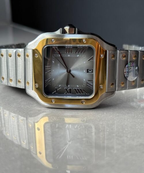 Santos 40mm SS/YG BVF 1:1 Best Edition Gray Dial on SS/YG SmartLinks Bracelet MIYOTA 9019 - Image 7