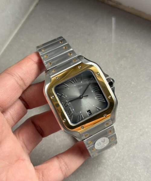 Santos 40mm SS/YG BVF 1:1 Best Edition Gray Dial on SS/YG SmartLinks Bracelet MIYOTA 9019