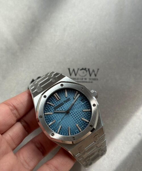 Royal Oak 41mm 15510 BC SS ZF Best Edition Ice Blue Textured Dial on SS Bracelet SA4302 V3 - Image 6