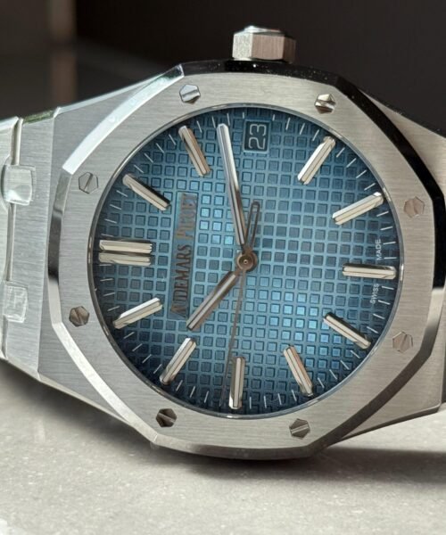 Royal Oak 41mm 15510 BC SS ZF Best Edition Ice Blue Textured Dial on SS Bracelet SA4302 V3 - Image 8