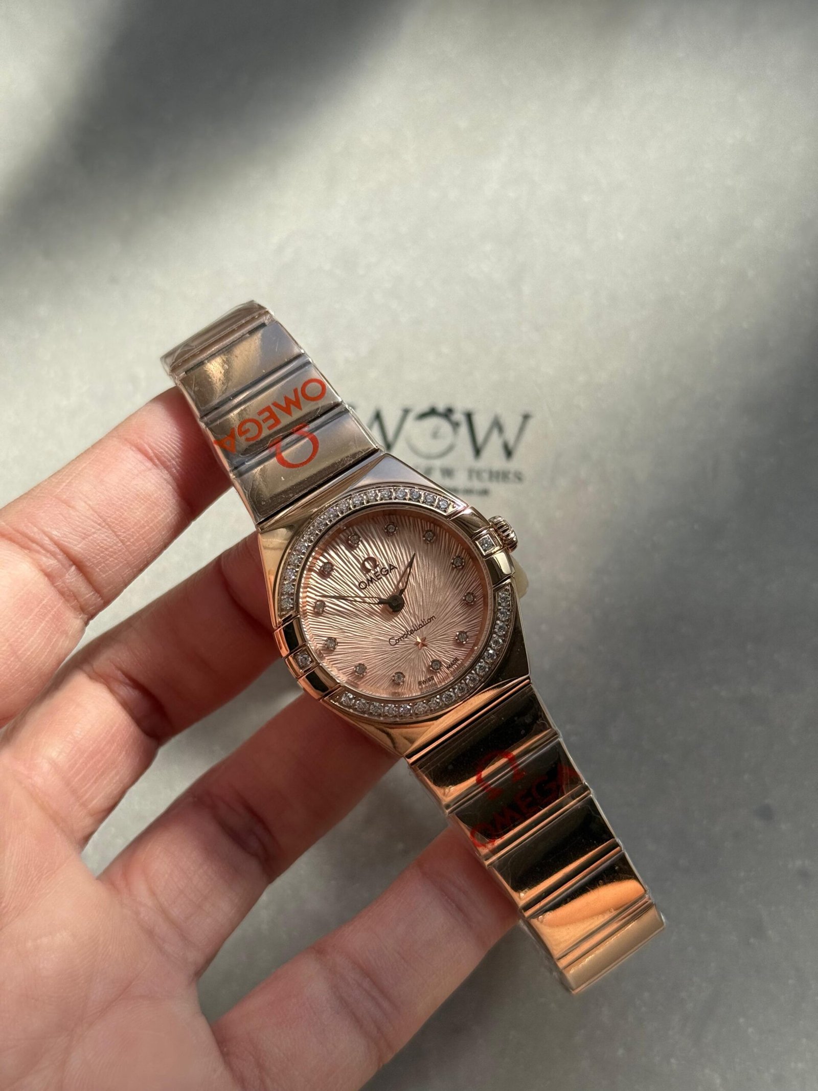 Constellation Ladies 28mm RG Patterned Dial Diamonds Markers on RG/SS Bracelet ETA Quartz - Image 8