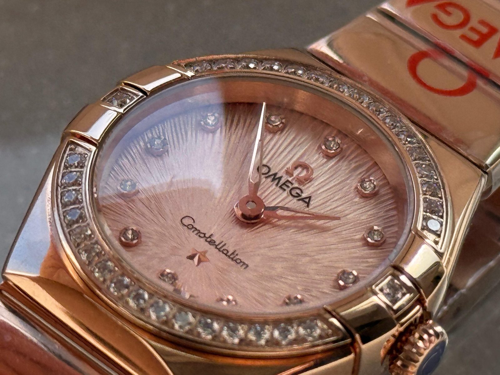 Constellation Ladies 28mm RG Patterned Dial Diamonds Markers on RG/SS Bracelet ETA Quartz - Image 6