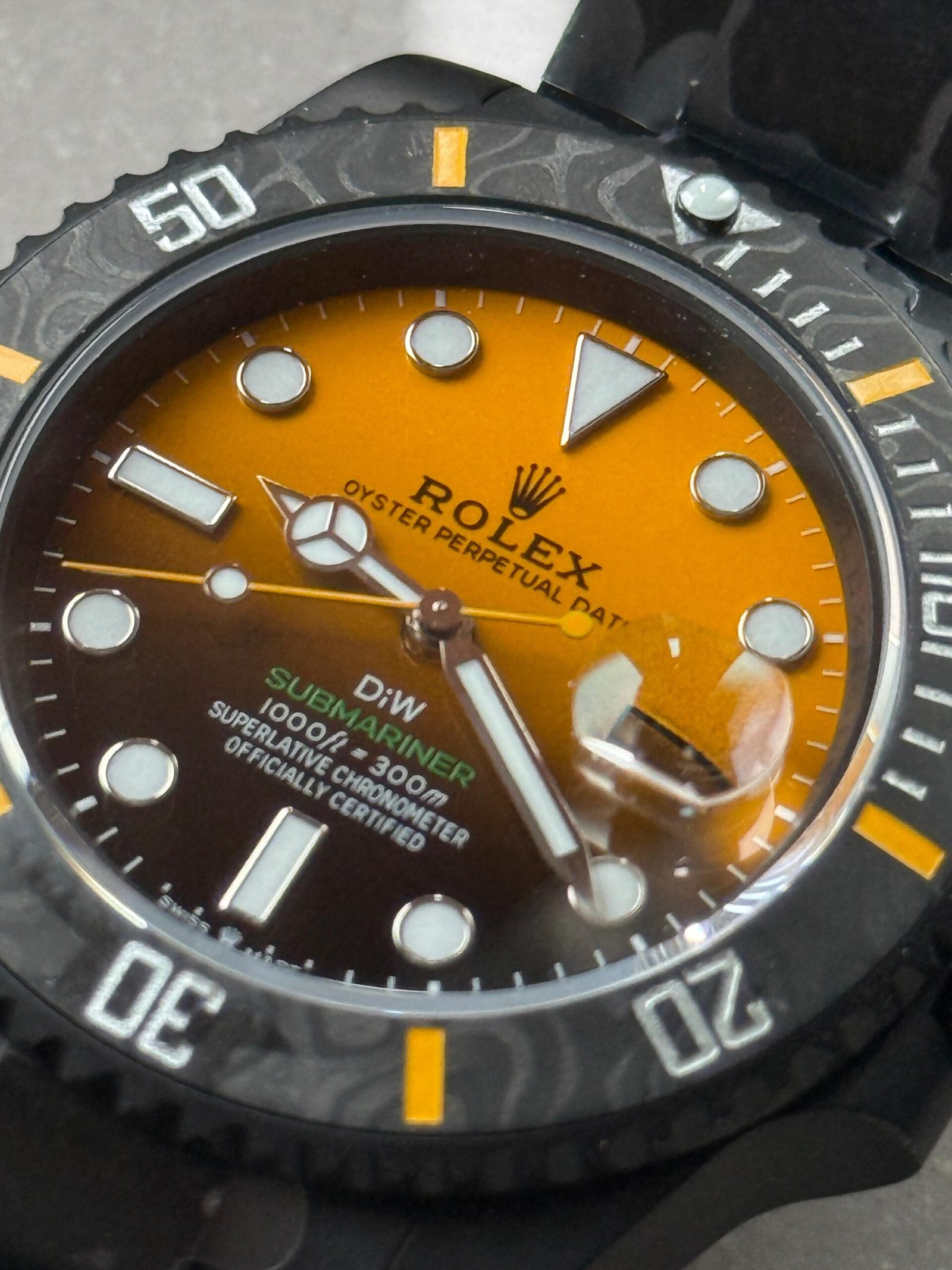 Submariner DIW DLC VSF 1:1 Best Edition Black/Orange Dial on DLC Bracelet VS3135 - Image 7