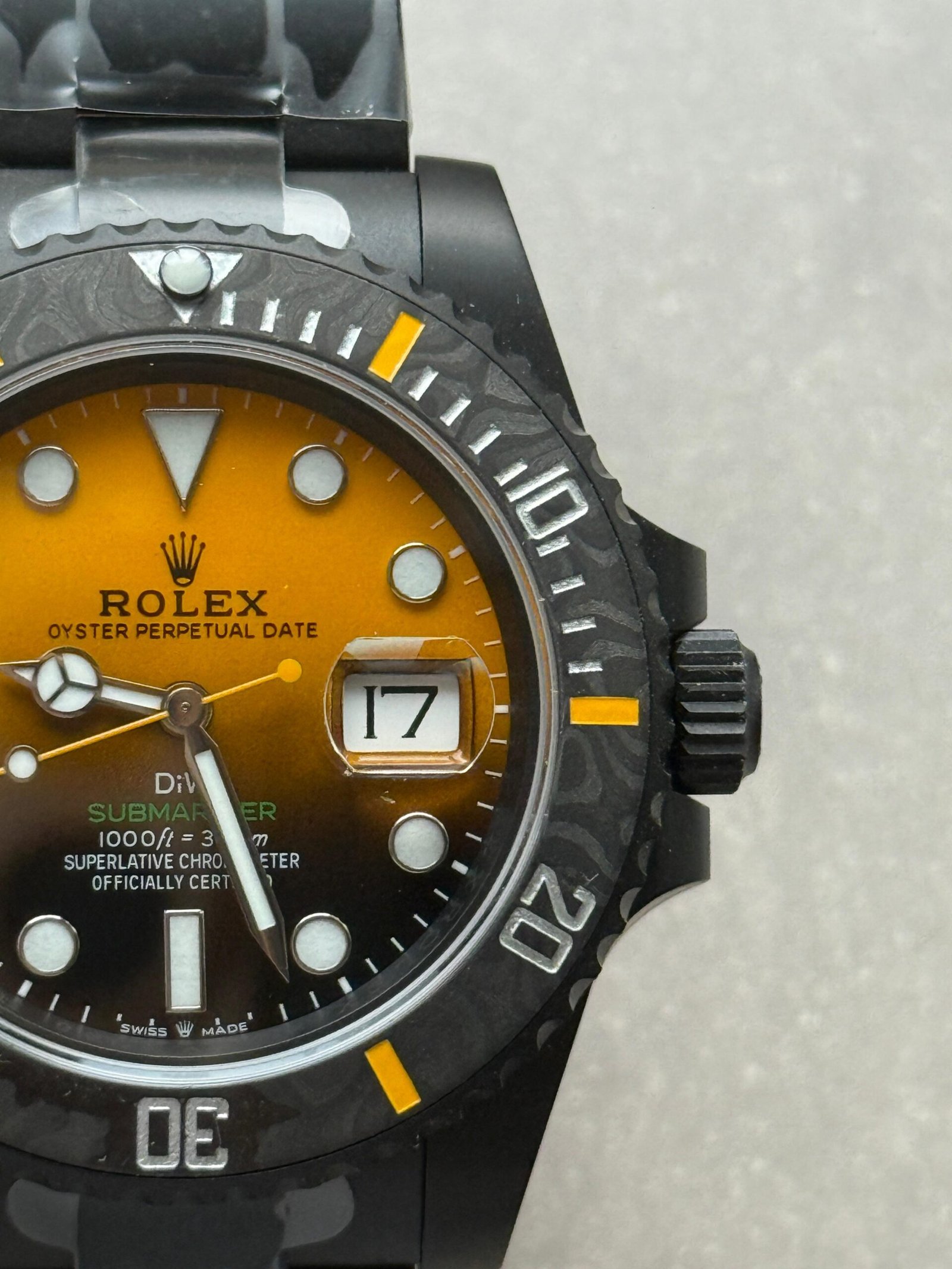 Submariner DIW DLC VSF 1:1 Best Edition Black/Orange Dial on DLC Bracelet VS3135 - Image 8