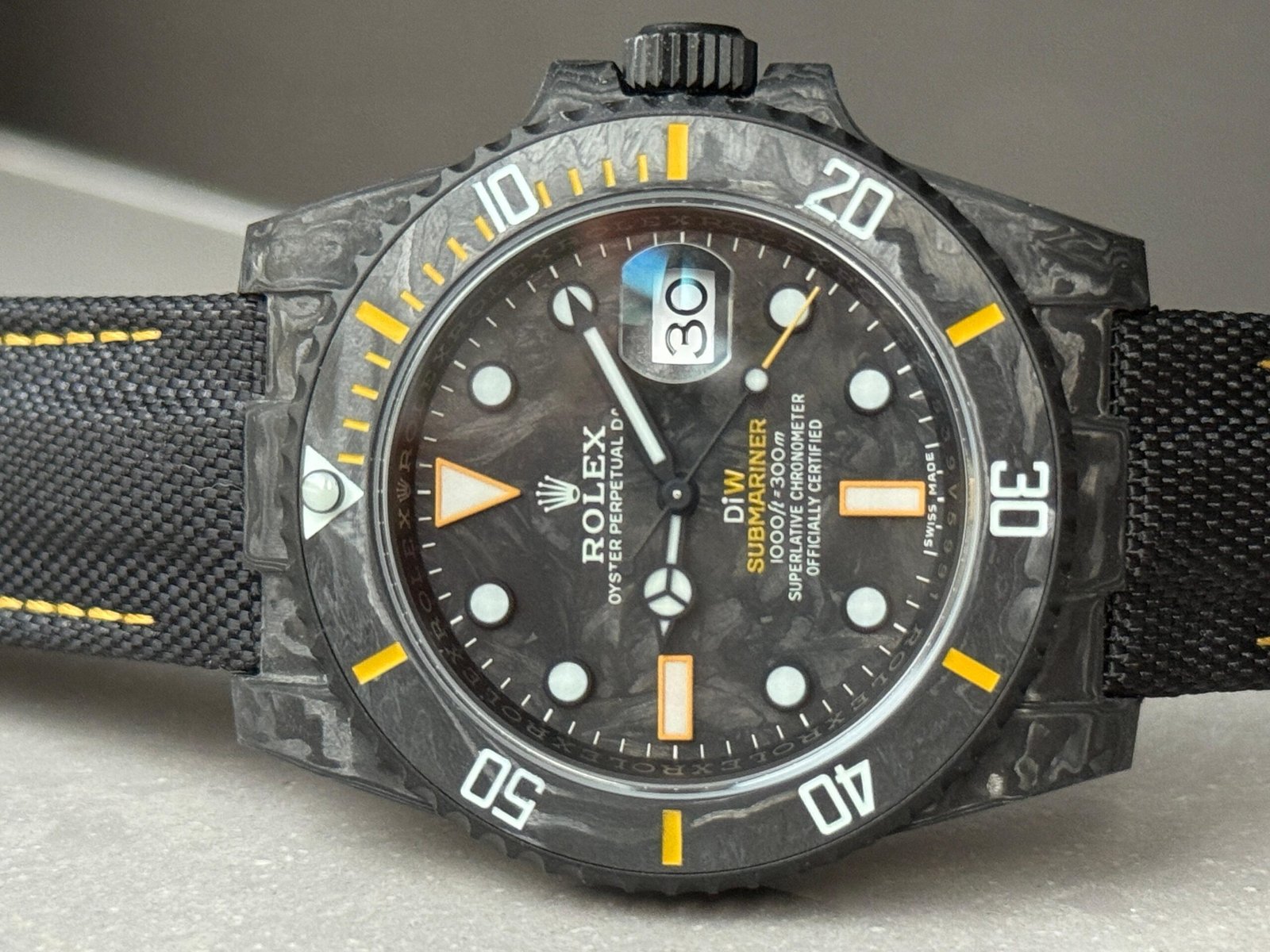 Submariner DIW Carbon VSF Best Edition Black/Yellow Dial on Black Nylon Strap VS3135 - Image 6