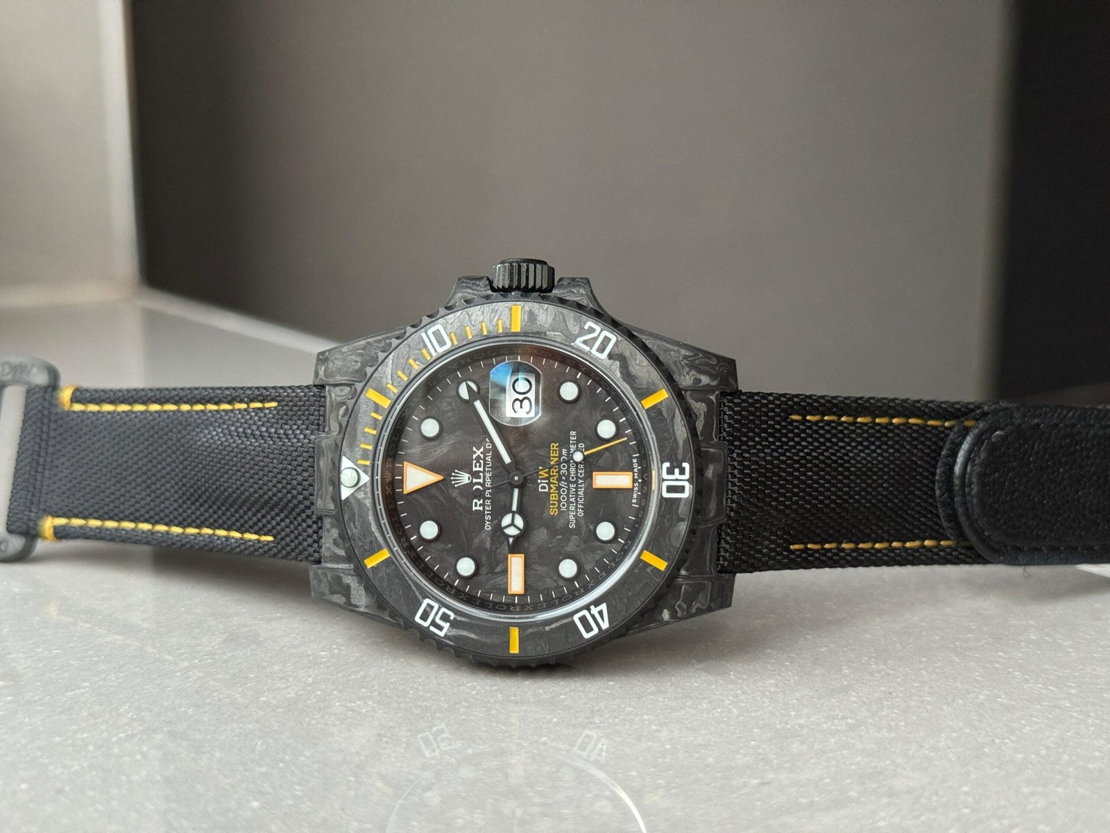 Submariner DIW Carbon VSF Best Edition Black/Yellow Dial on Black Nylon Strap VS3135 - Image 7