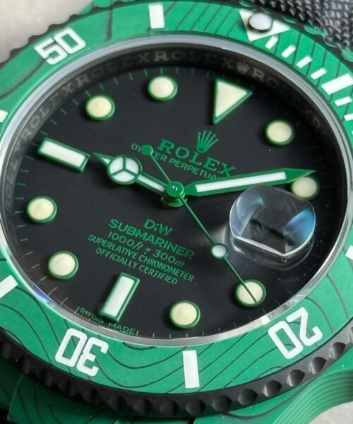 Submariner DIW Green Carbon VSF 1:1 Best Edition Black Dial on Black Nylon Strap VS3135 - Image 7