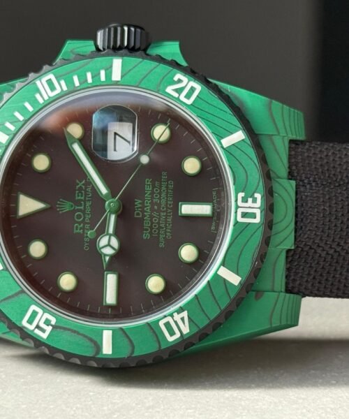 Submariner DIW Green Carbon VSF 1:1 Best Edition Black Dial on Black Nylon Strap VS3135 - Image 9