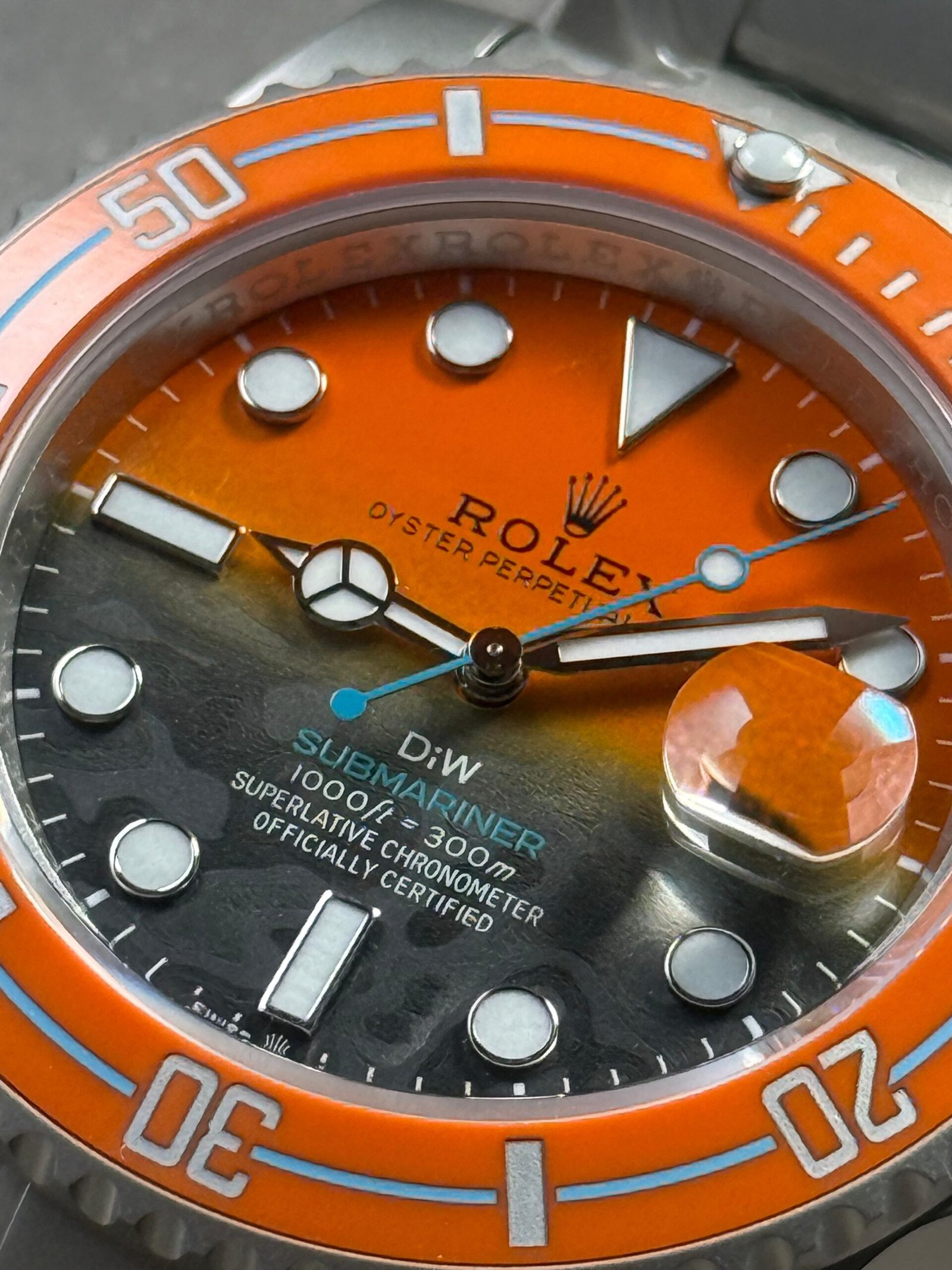 Submariner DIW Sandblasted VSF 1:1 Best Edition Orange Grey Dial on SS Bracelet VS3135 - Image 12