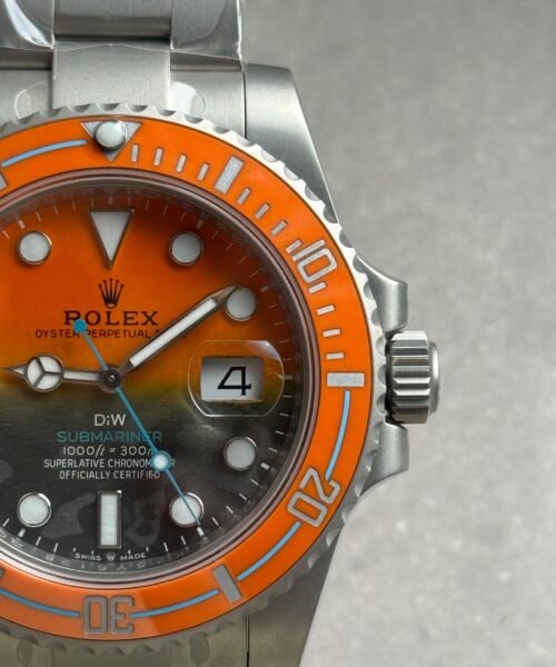 Submariner DIW Sandblasted VSF 1:1 Best Edition Orange Grey Dial on SS Bracelet VS3135 - Image 4