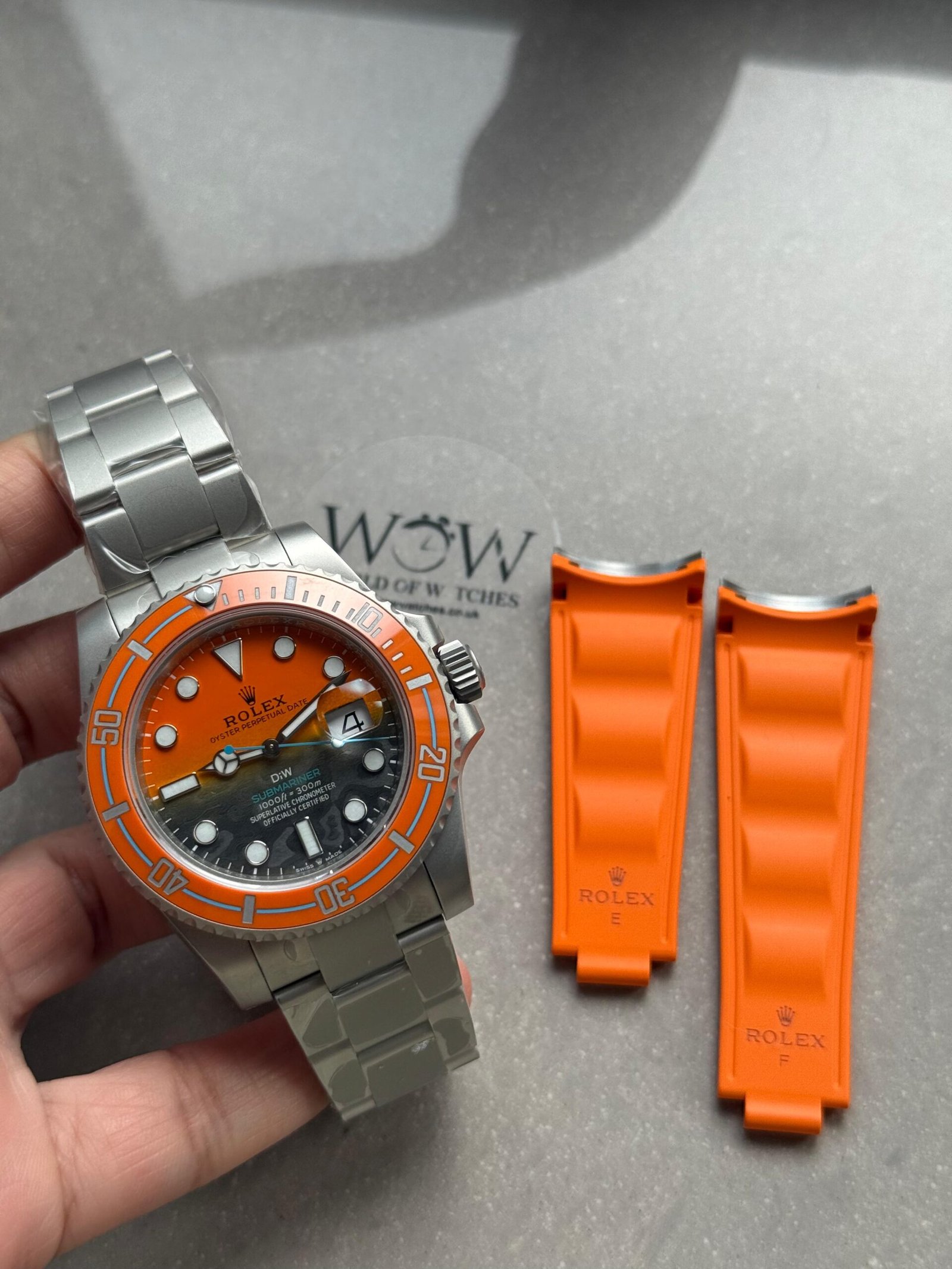 Submariner DIW Sandblasted VSF 1:1 Best Edition Orange Grey Dial on SS Bracelet VS3135 - Image 10