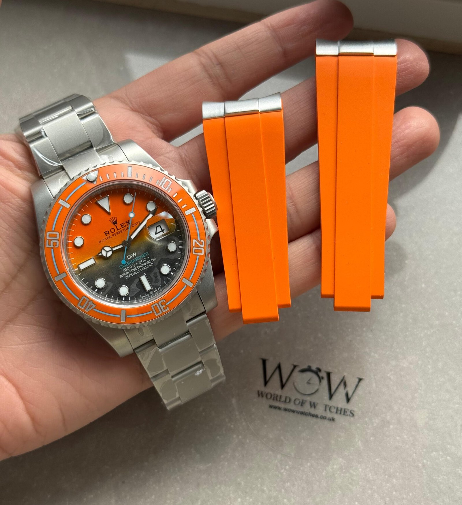 Submariner DIW Sandblasted VSF 1:1 Best Edition Orange Grey Dial on SS Bracelet VS3135 - Image 11