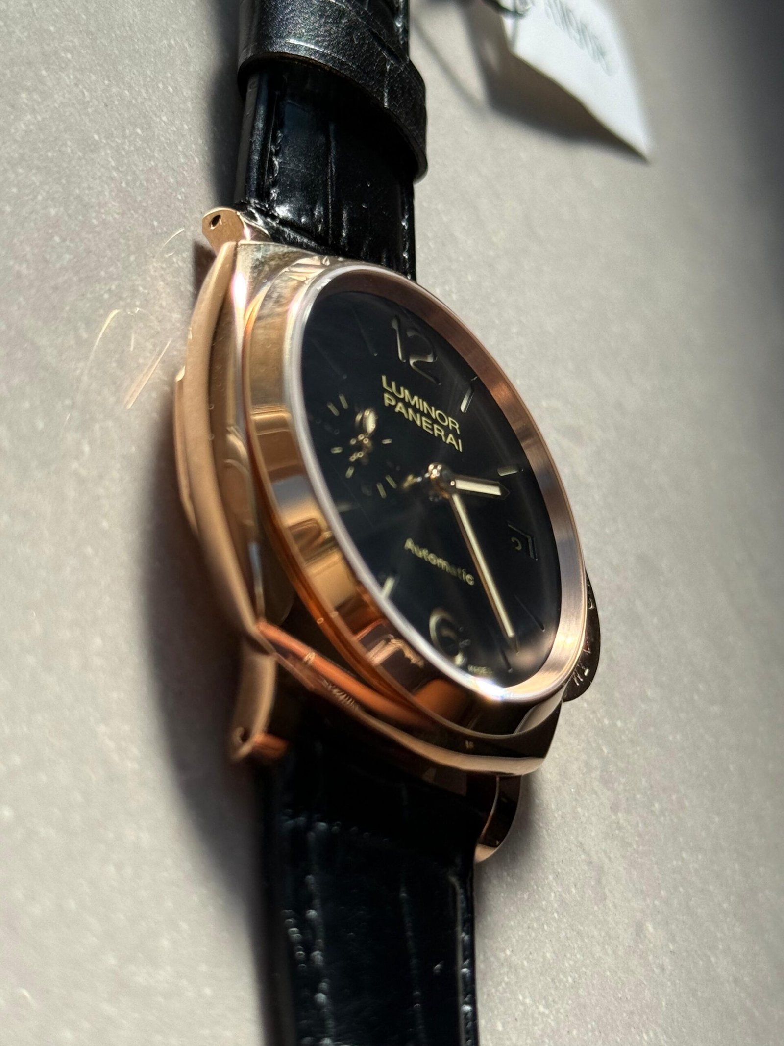 PAM908 Luminor Due VSF Best Edition Black Dial on Black Leather Strap AXXXIV - Image 9