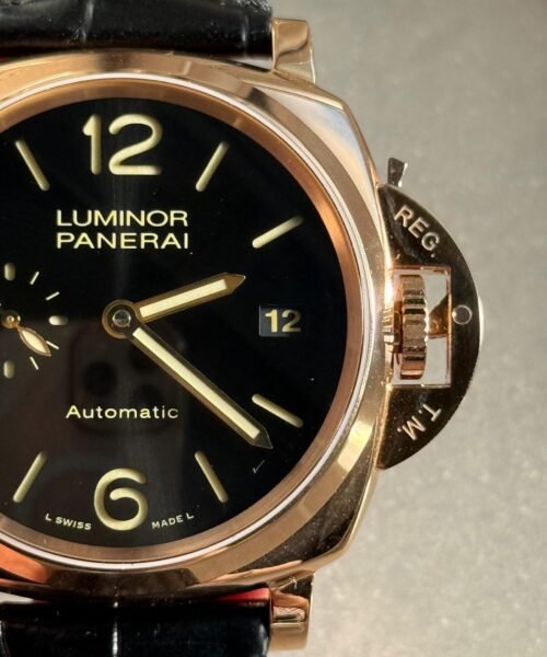 PAM908 Luminor Due VSF Best Edition Black Dial on Black Leather Strap AXXXIV - Image 6