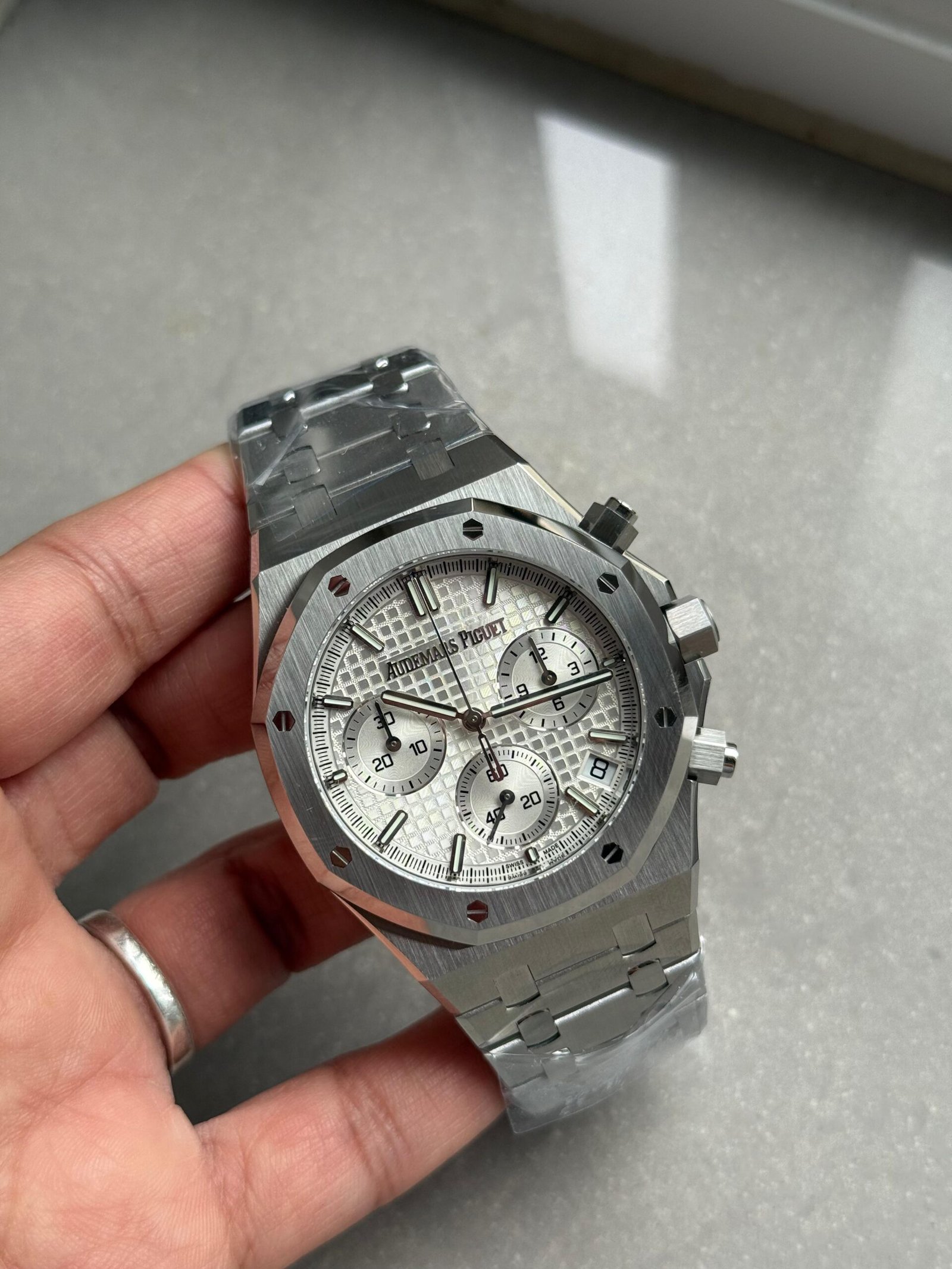 Royal Oak Chrono 26240 SS DDF 1:1 Best Edition silver Dial on SS Bracelet DD4401 - Image 2