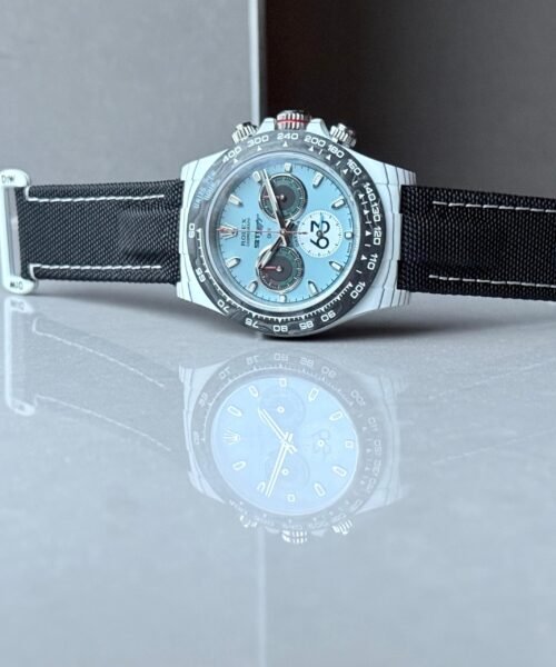 Daytona DIW Porsche 911 S/T White Carbon SOp NIC 1:1 Best Edition Blue Dial on Black Nylon Strap SA4130 - Image 11