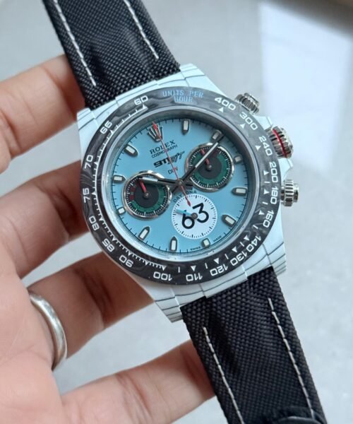 Daytona DIW Porsche 911 S/T White Carbon SOp NIC 1:1 Best Edition Blue Dial on Black Nylon Strap SA4130 - Image 8