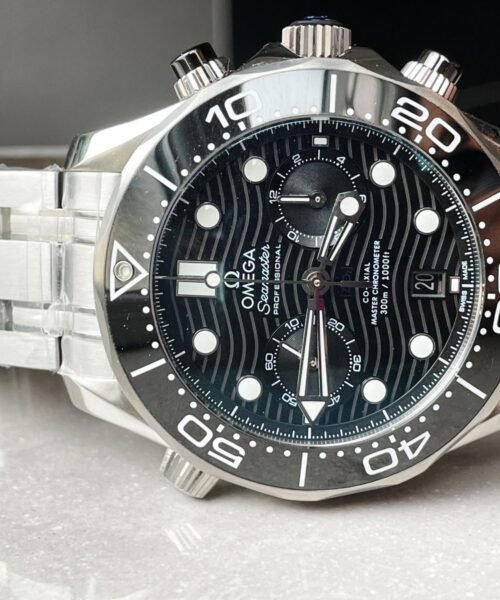 Seamaster 300M Chrono SS OMF 1:1 Best Edition Black Dial on SS Bracelet A9900 - Image 3