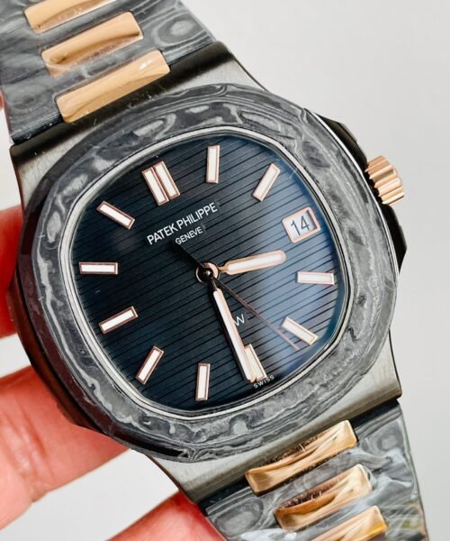 Nautilus 5711 DIW Carbon DIWF 1:1 Best Edition Black Textured Dial on Carbon/RG Bracelet 324CS - Image 12