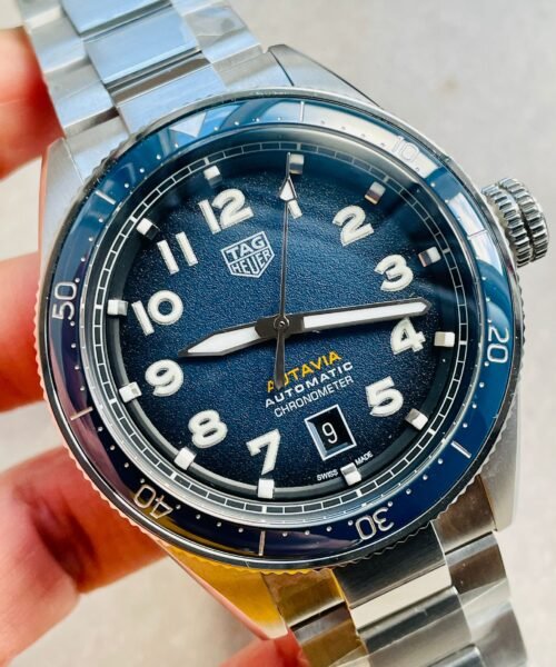 Autavia WBE5116 OGF 42mm SS KOR 1:1 Best Edition Blue Dial on SS Bracelet SW200 - Image 3