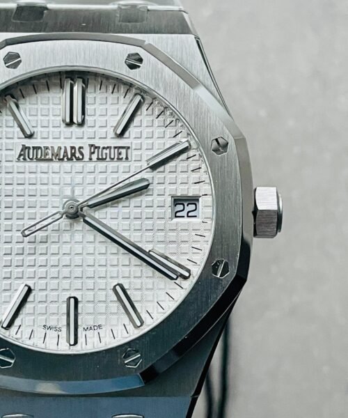 Royal Oak 41mm 15510 "50th Anniversary" SS ZF 1:1 Best Edition White Textured Dial on SS Bracelet A4302 - Image 6