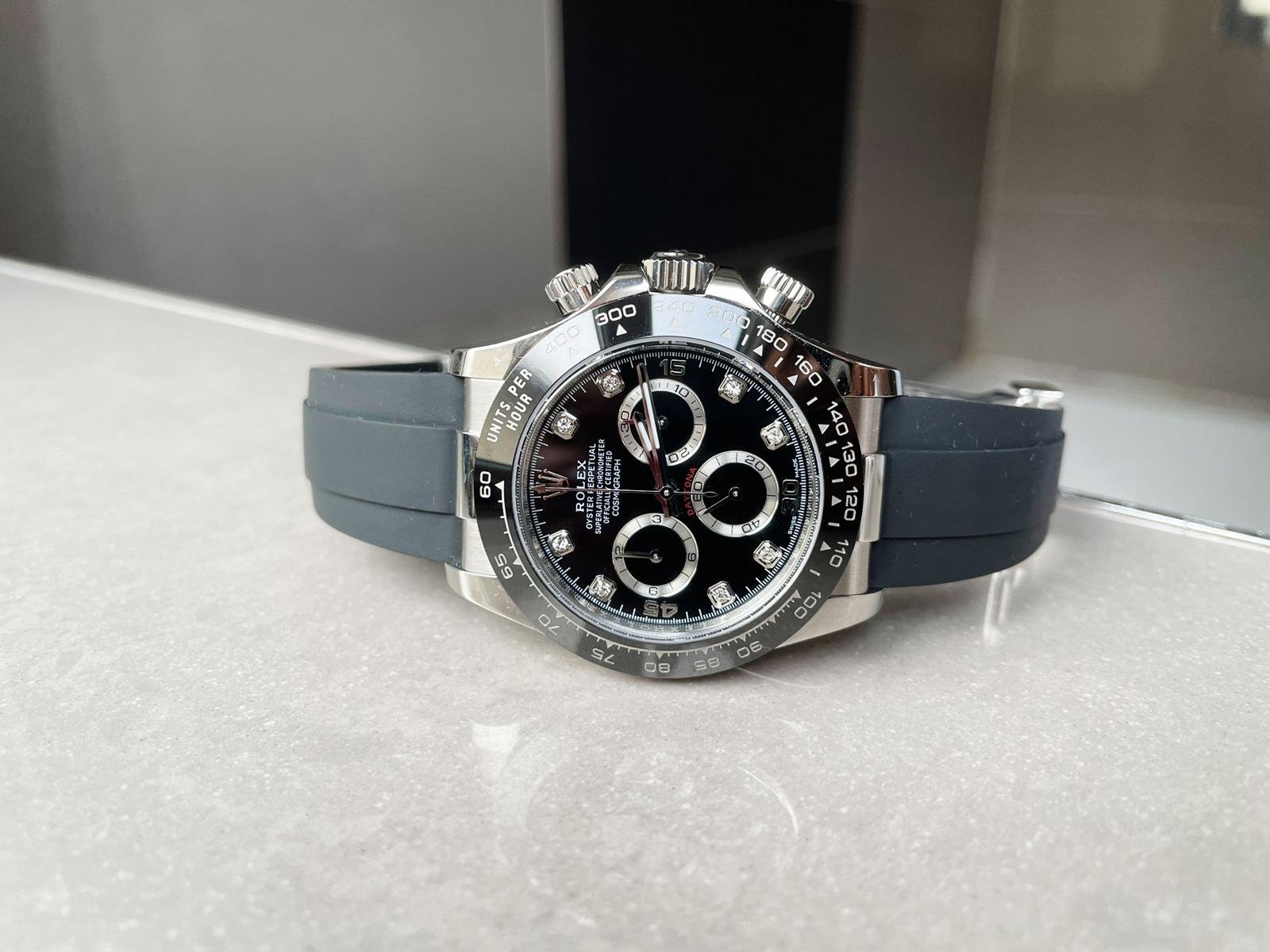 Daytona SS116500LN BTF Best Black Dial Diamond Markers On Rubber Strap A4130 - Image 6
