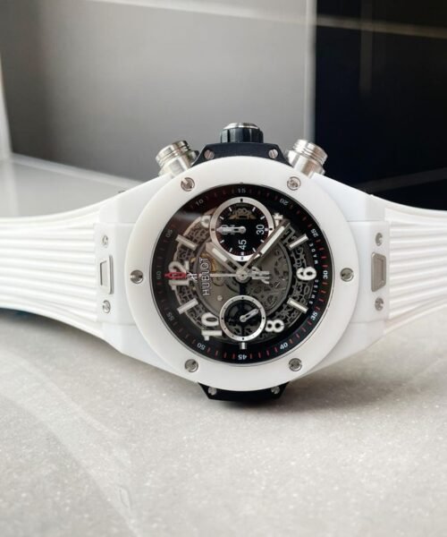 Big Bang Unico White Ceramic HBF 1:1 Best Edition Black Skeleton Dial on Whtie Rubber Strap A1242 - Image 3