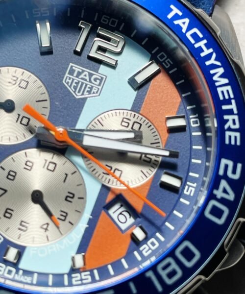 TAG Formula 1 Gulf Racing Special Edition Watch Blue dial Blue leather strap - Image 3